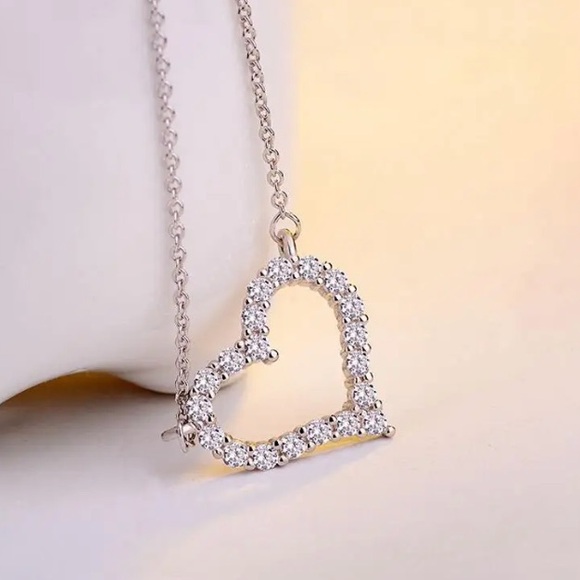 Sterling Silver 925 Heart Necklace - Picture 3 of 5